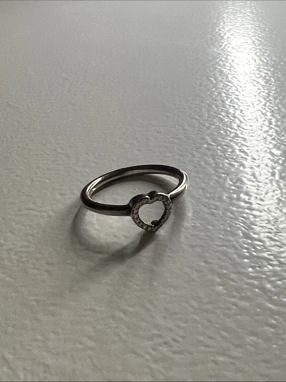 Authentic Pandora Delicate Heart Outline Ring in Silver